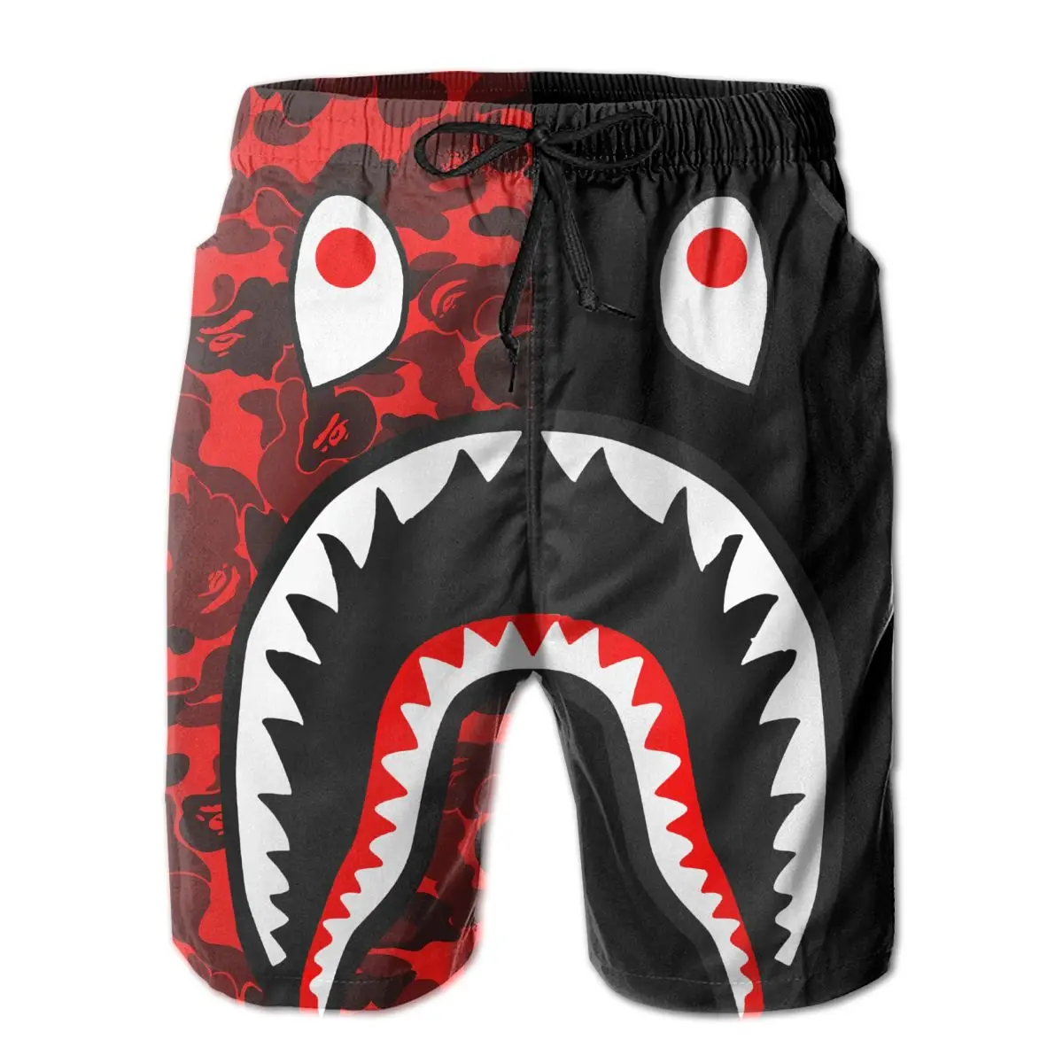 

Bape Shark Men's Shorts Swim Trunks Water Beach Shorts Swimsuit Bape Shark Casual Classic Fit Beach Shorts with Mesh Lining