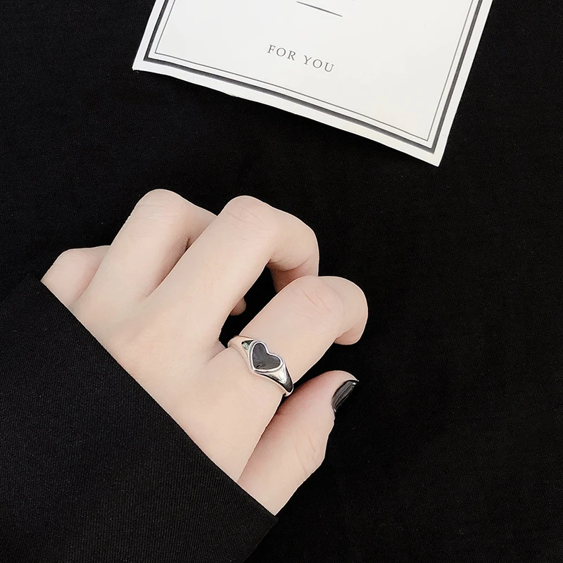 Кольцо из серебра 925 пробы с черной эмалью в винтажном стиле|jewelry making ring|ring beamjewelry