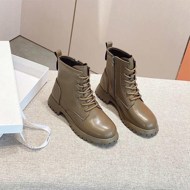 

Fashion ladies plus cotton thick warm Martin boots 2021 winter new round head cotton boots thick bottom straps short boots women