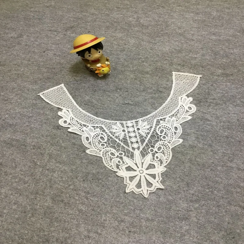 1 шт. белая кружевная ткань воротник винтажный вырез вышитые планки кружева