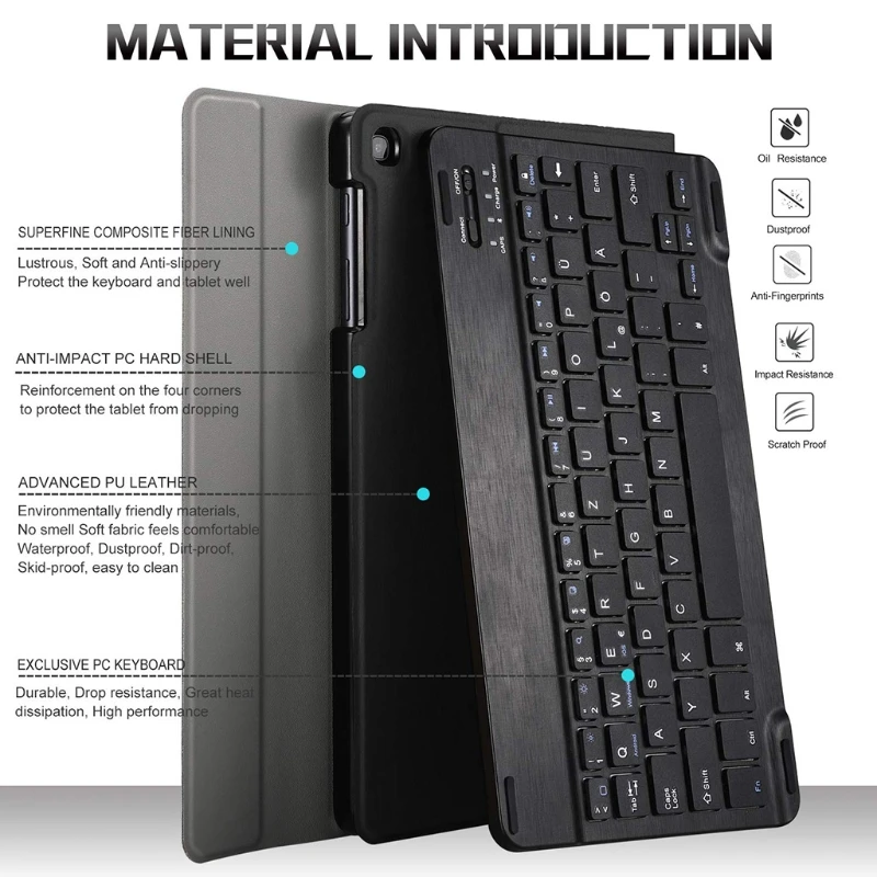 

T510 Detachable Slim Wireless Bluetooth Keyboard Case for Tab A 10.1 Inch Tablet