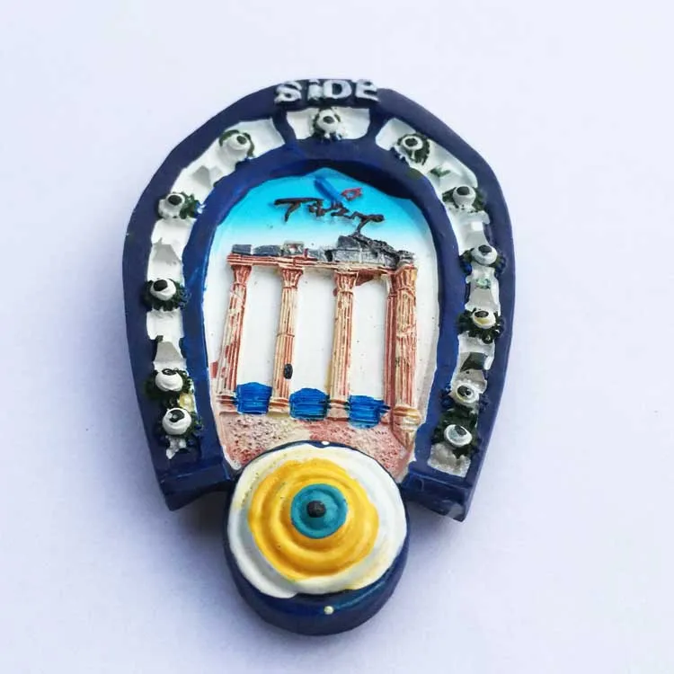 

QIQIPP Turkey west wear Athena temple horseshoe scenery magnetic refrigerator collection decorations accompanying gifts