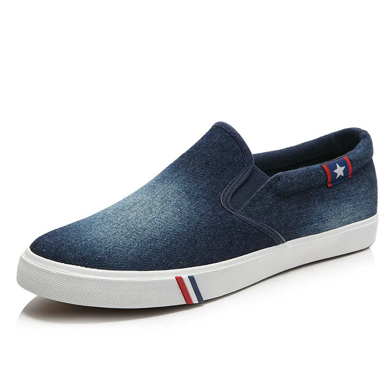 

Denim Sneakers Mens Casual Shoes Summer Canvas Shoes Slip on male Flats Breathable Loafers Men Trainers Tenis Masculino 2020