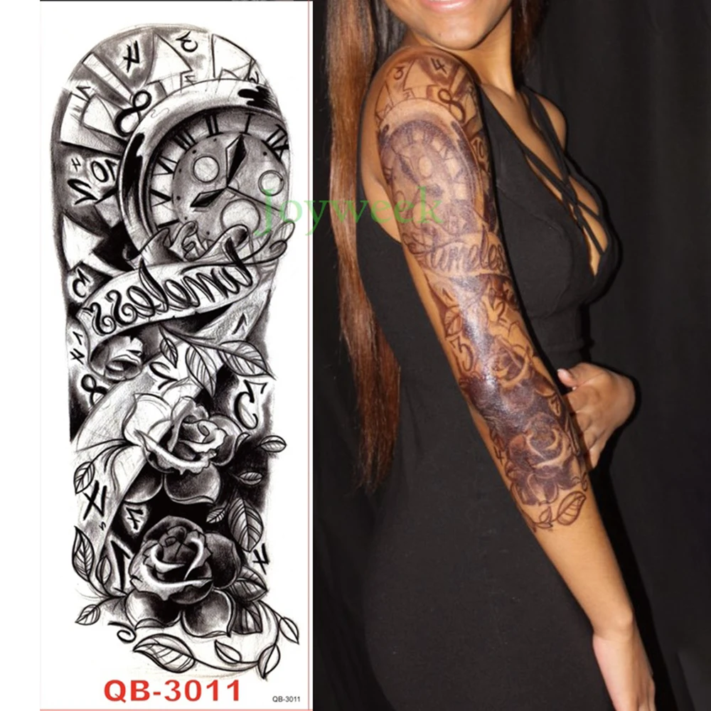 Водостойкая Временная тату наклейка на всю руку большой размер старая школа