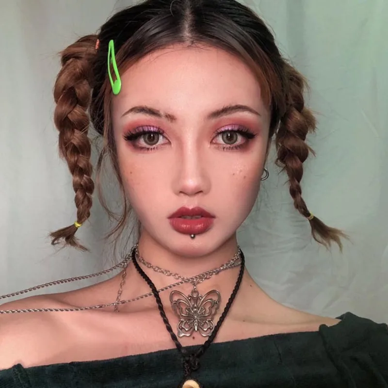 Женская винтажная цепочка в стиле Харадзюку с милыми животными и бабочками