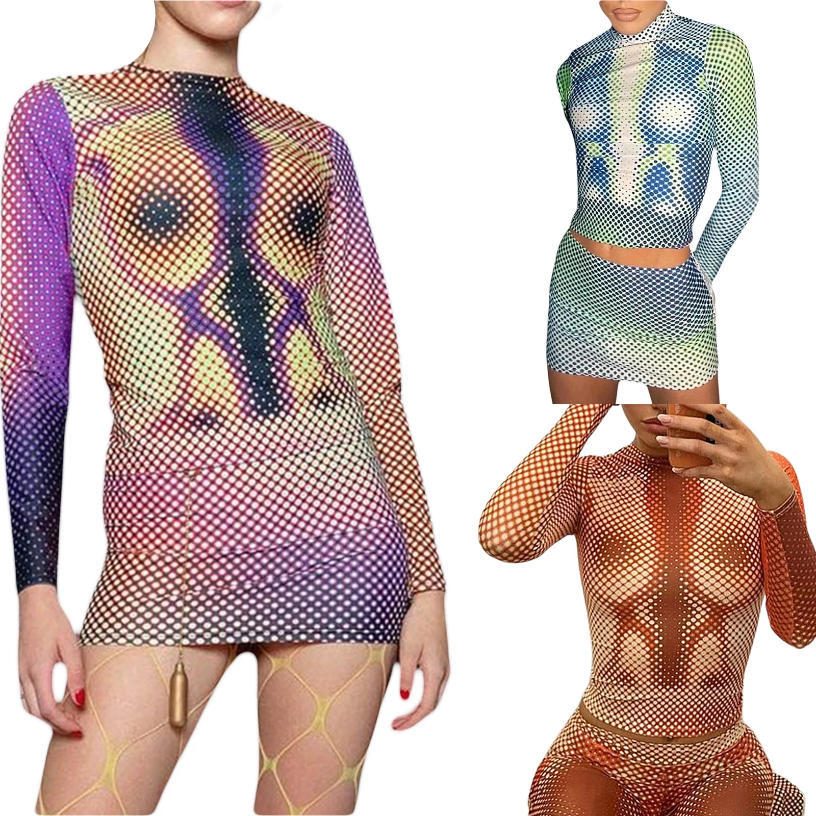 

Women Pullover, Polka Dots Print Round Neck Long Sleeve Tops Blouse For Summer Fall, Purple/Khaki/Blue, S/M/L 2021 New Fashion