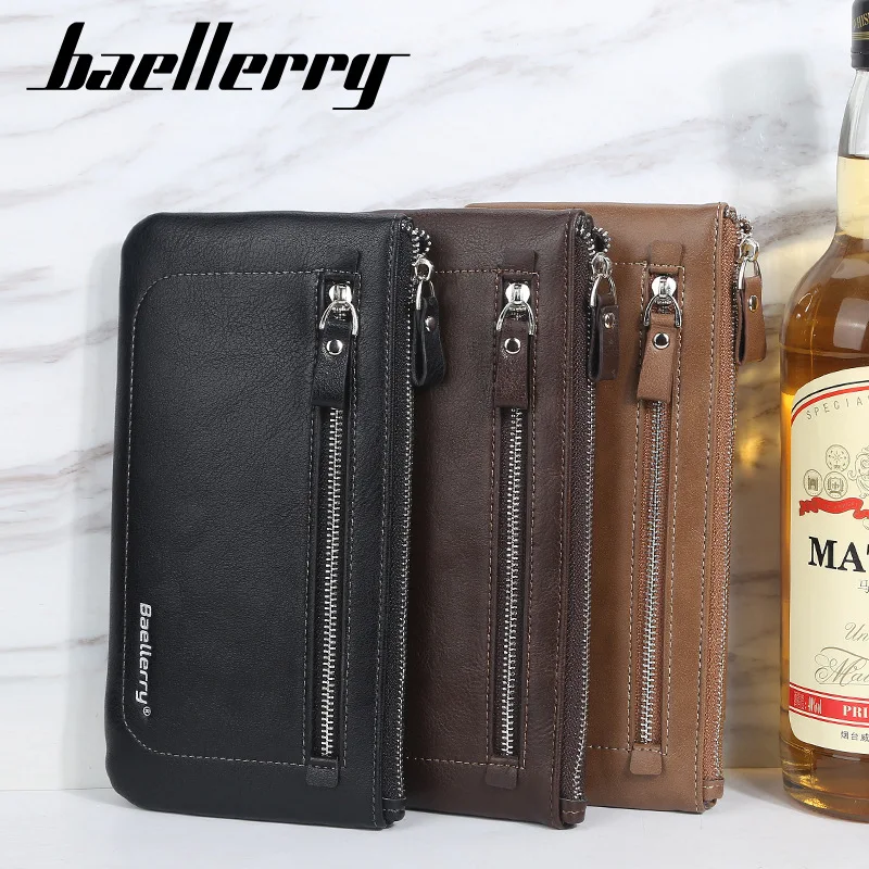 

Baellerry Men's Long Large Capacity Wallet Korean Youth Handbag Zipper Wallet Simple Thin Handbag