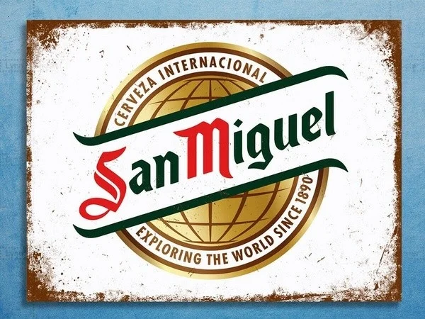 

Metal sign wall decorative plaque art collection plaque sign San Miguel beer home bar mancave retro style decorative signs