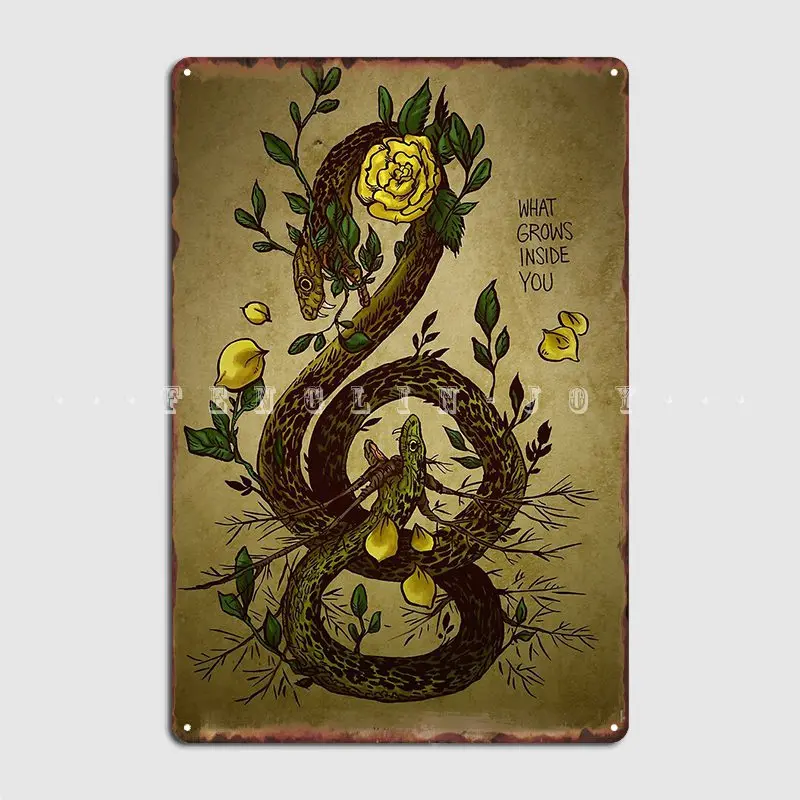 

Что растет внутри вас, металлический знак, Настенная роспись в пабе, винтажный фотографический плакат