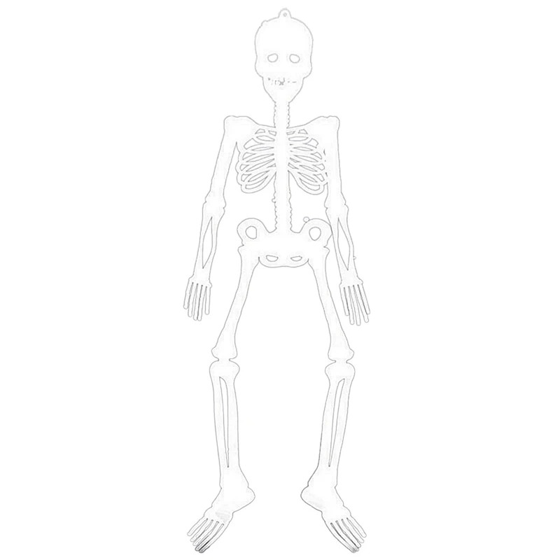150 см Хэллоуин страшный реквизит светящийся висящий человеческий скелет