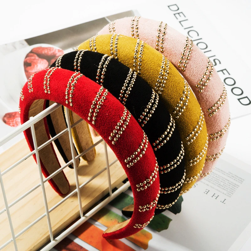 Повязка для волос Find Me однотонная фланелевая с геометрическим рисунком простой