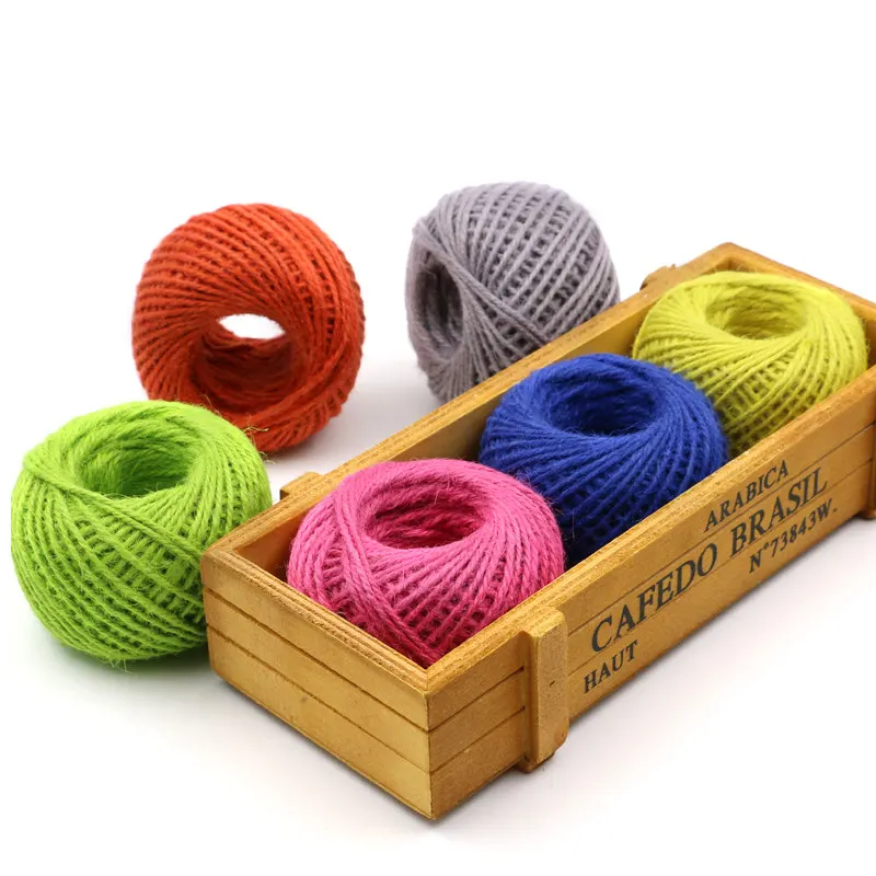 25 метров 2 мм красочная джутовая веревка из натурального джута сделай сам Ручная