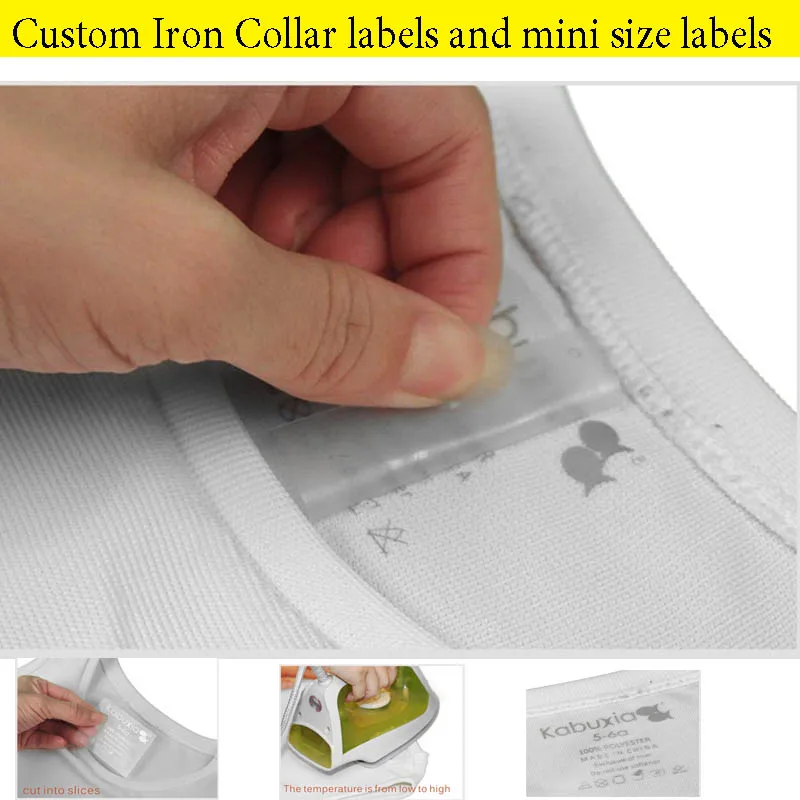 50 шт./партия термотрансферные этикетки для воротника|Этикетки одежды| |