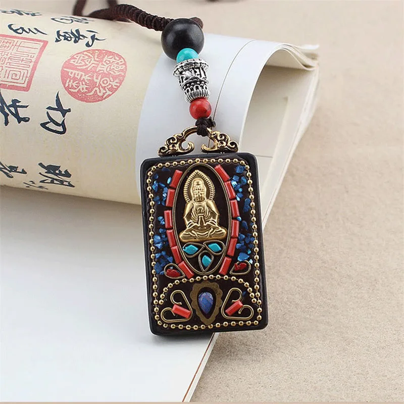 Винтажный непальский длинный буддийский Слон подвеска и ожерелье этнический