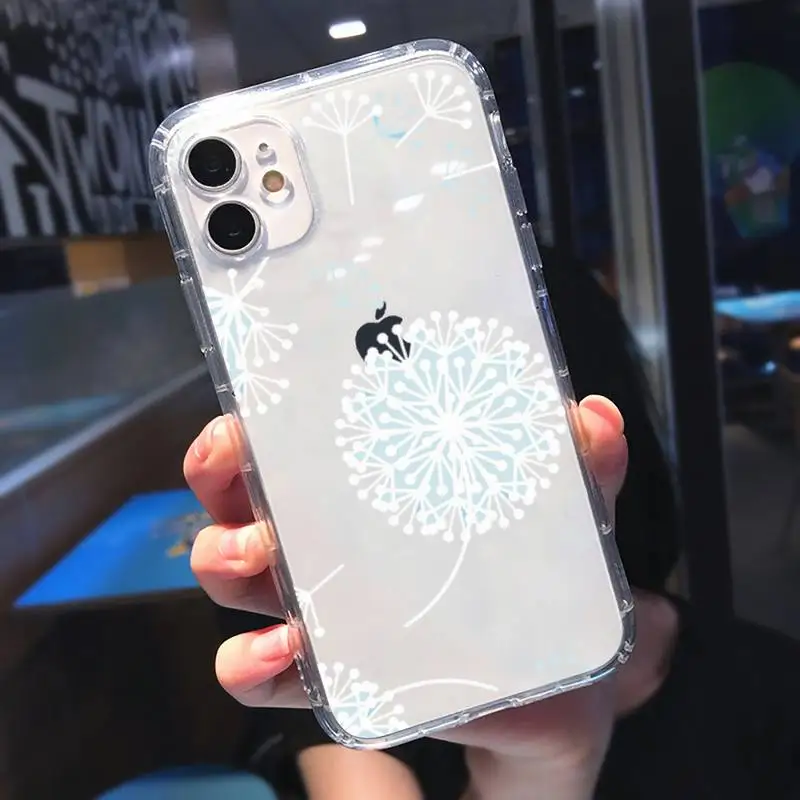 

Elephant Butterfly Dandelion Patterned Phone Case Transparent for iPhone 11 12 mini pro XS MAX 8 7 6 6S Plus X 5S SE 2020 XR