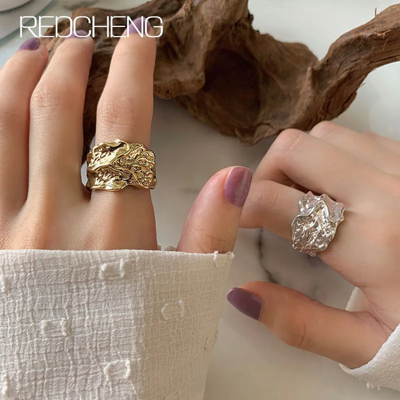 

REDCHENG 925 пробы серебристый неправильной формы кольца для женщин, роскошный креативный модный дизайн, шикарные изысканные ювелирные изделия ...