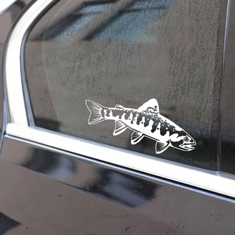 

16.7cm * 7.4cm Car Sticker Personalized Trout Decal Fly-fishing PVC Waterproof Sunscreen Decal Graphic Black/silver