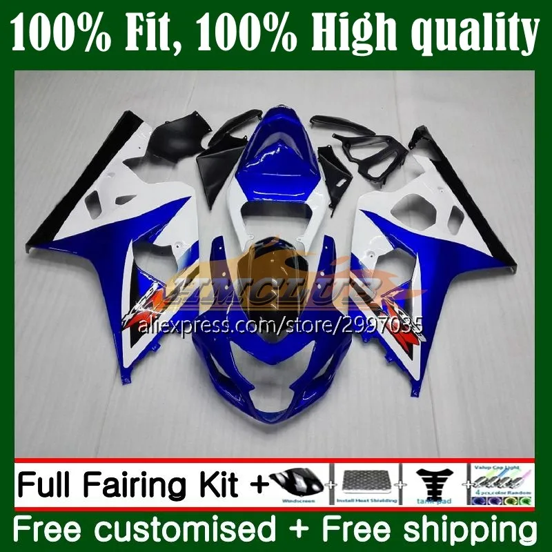 

Инъекции OEM для SUZUKI GSXR 750 600 CC GSXR-600 GSXR750 K4 12No.16 600CC GSXR600 2004 2005 GSXR-750 04 05 обтекатель Цвет: синий