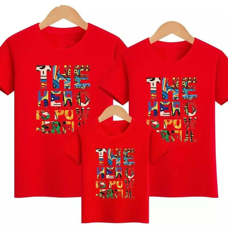 Семейная одежда с героями футболки для мам пап и детей летняя футболка отпуска |