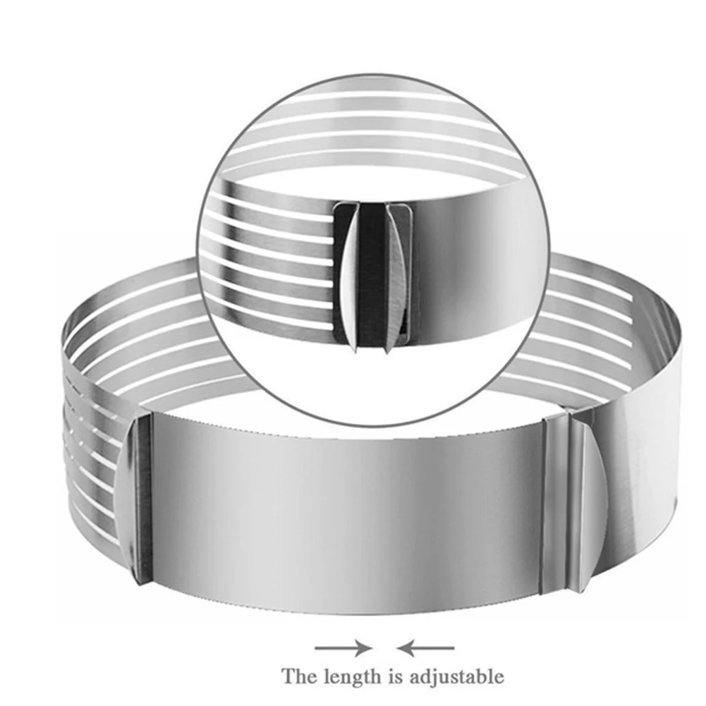 

Layer Cake Slicer Adjustable Retractable Stainless Steel Mousse Mold Round Baking Kit Mould Cut Tools