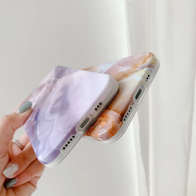 Luxury Camera Protection Marble Texture Phone Case For iPhone 12 Pro Mini 11 Pro Max X XR XS Max 7 8 Plus SE 2020 Soft IMD Cover