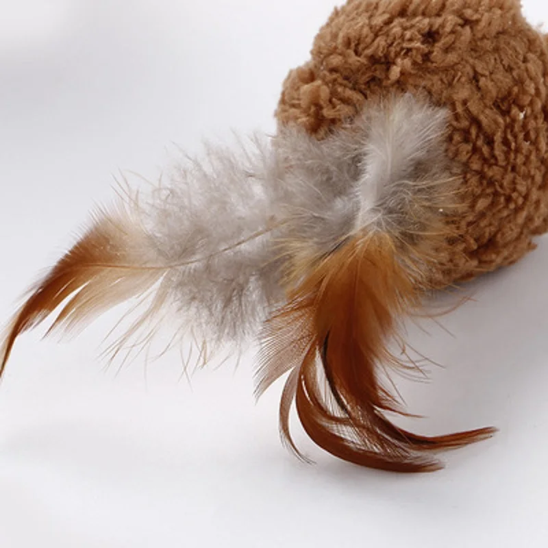 1 шт. шары с перьями игрушка Кот Дразнилка для котенка жевать перовая шариковая