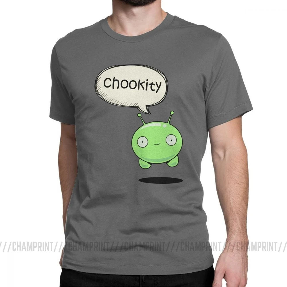 Мужская футболка Chookity Mooncake, Moon Cake Final Space Crazy, топы с круглым вырезом и коротким рукавом, чистый хлопок, футболка с принтом, футболка размера плюс - Цвет: Темно-серый