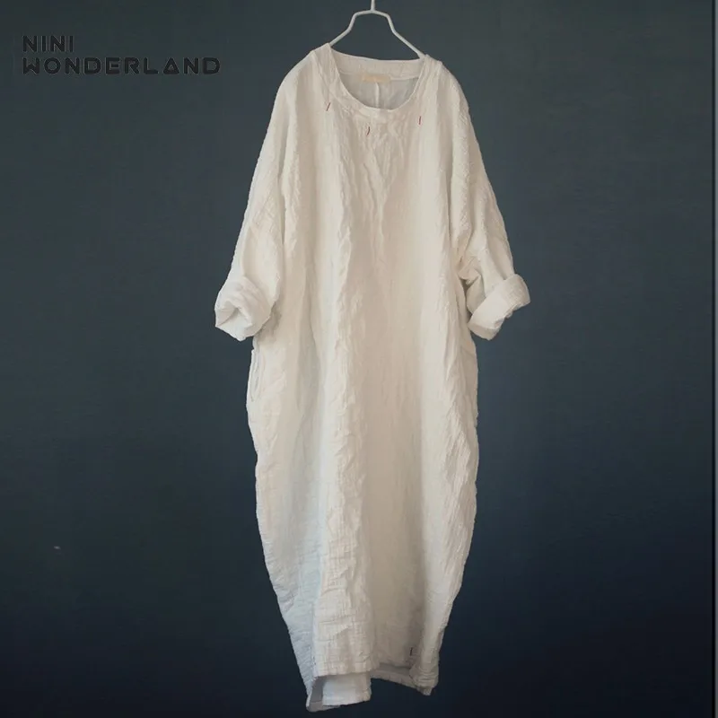 NINI WONDERLAND осеннее хлопковое свободное платье весеннее женское Повседневное с