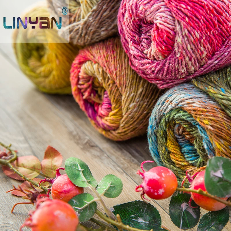 100 г градиентная цветная нить шарф шапка ручная работа трикотажная линия пряжа