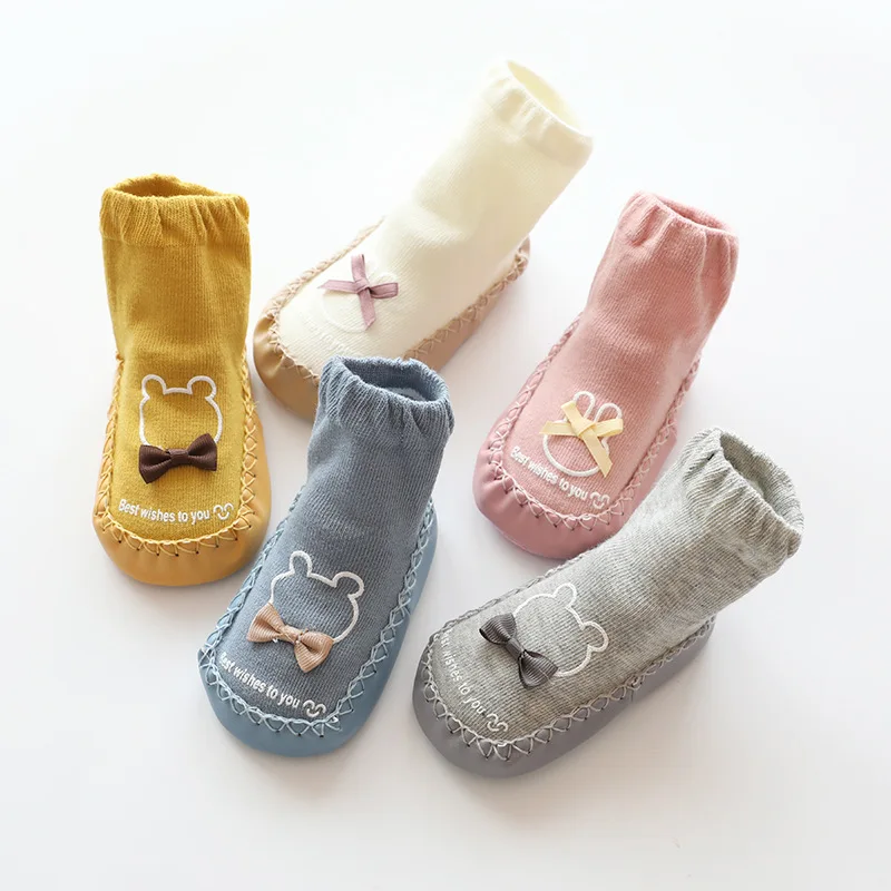 

Kids Winter Sock Terry Sliper Infant Socks For Baby Warm Booties Sock With Rubber Soles For Toddler Newborn Baby Girl Boy Socks