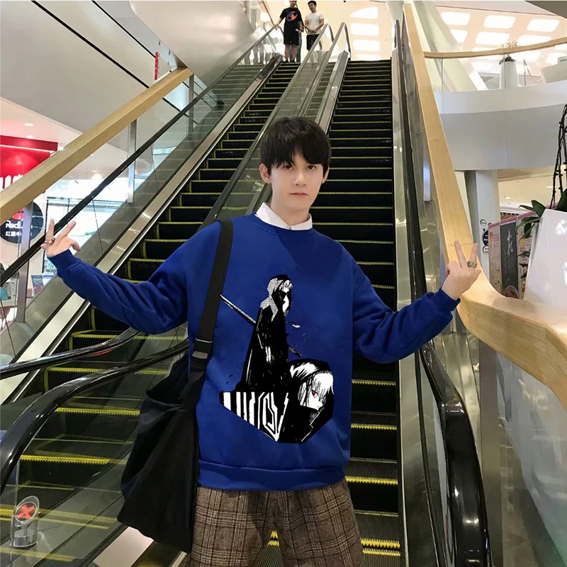 

Spring Autumn Fashion Men's Hoodies Japan Style Cartoons Printing Sweatshirt Male Casual Streetwear Men Clothing O-Neck Hoodie