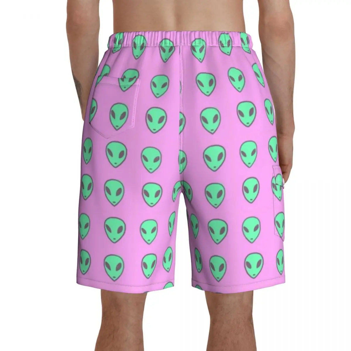 

Alien Board Shorts Men Bathing Swimming Trunks Polyester Funny Swim Trunks