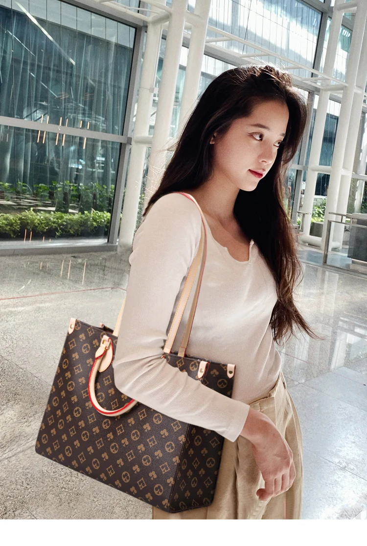 

2021 Luxury New Printed Color Matching Phopping Bag Women's Bag Fashion Tote Handbags Large Capacity One-Shoulder Handbags