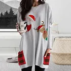 2020 Рождественские свитера с длинными рукавами для женщин с мультяшным рисунком пуловер с карманами Женский Повседневный свитер зимний свитер для дома и улицы