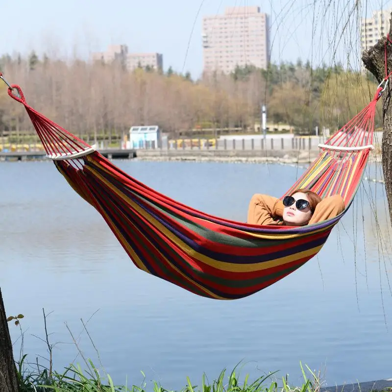 comprar Ao Ar Livre Portátil Lona Hammock Viajando Piquenique De Madeira Balanço Cadeira De Acampamento Pendurado Cama Mobiliário De Jardim Com Mochila