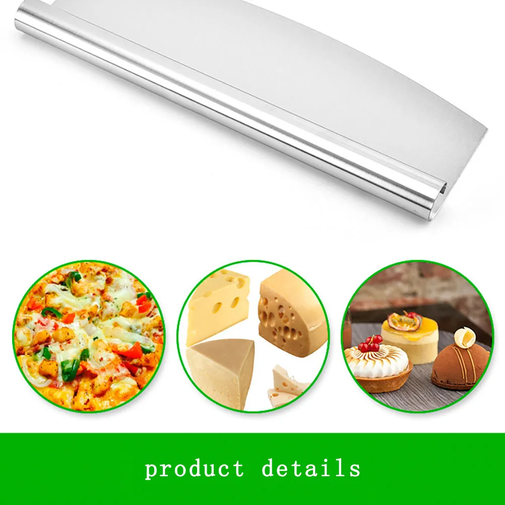 

Rocker Pizza Knife Stainless Steel Kitchen Pizza Cutter Easily Stainless steel material not to rust and easy to clean.