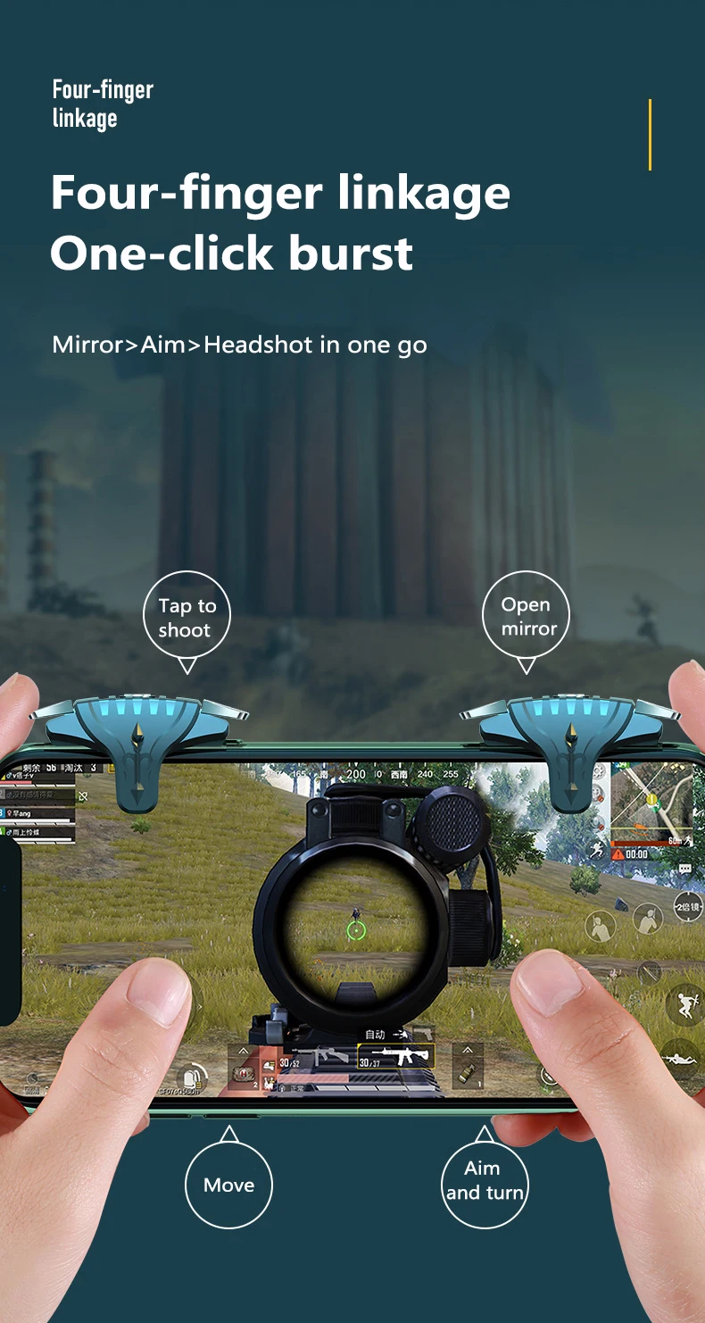 L1 R1 триггер Стрельба Цель ключевые кнопки джойстика для IOS Android Портативный PUBG