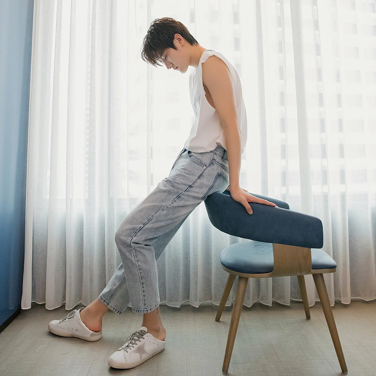 IEFB/мужская одежда Свободные повседневные брюки до щиколотки для мужчин 2020