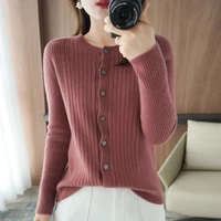 round neckknitted cardigan womens21autumn and winter newouter wear all match base sweaterkoreanhang articleloose coat top