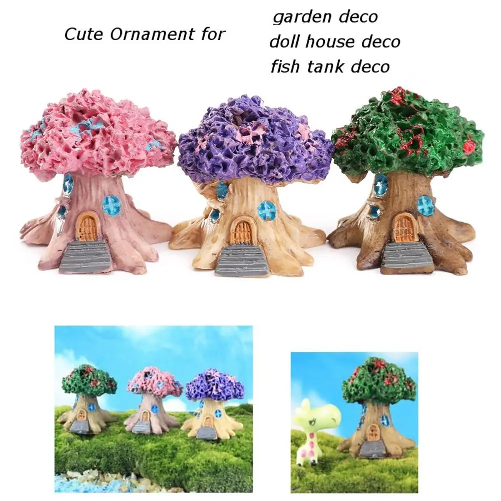 

Mini Fairy Tree House Miniature Garden Micro Landscape Ornament Craft Decor miniaturas plaster molds miniature garden decoration