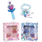 Волшебная палочка, креативная светящаяся волшебная палочка со звуком, подарок на день рождения для девочек, цветок, волшебная палочка с крыльями, игрушка для маленьких девочек, светящаяся палочка