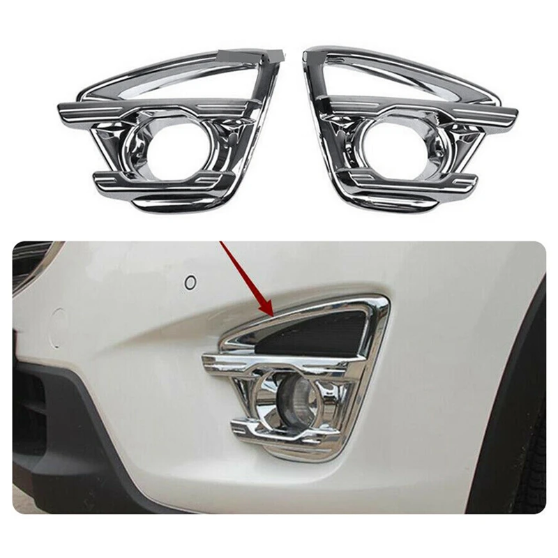 

for Mazda CX-5 CX5 2015 Body Front Fog Light Lamp Frame Stick Styling ABS Chrome Cover Trim Stick Hoods 2Pcs