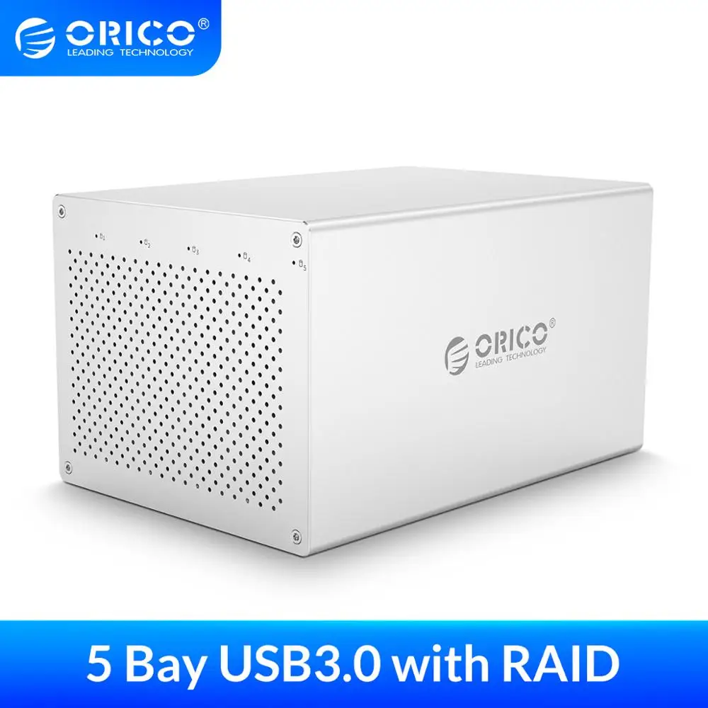 Док станция ORICO 3 5 ''для жесткого диска с функцией Raid 5bay SATA к USB 0 5gbps алюминиевый