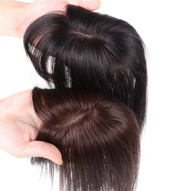 TaLang Topper Wig with bangs Increase the amount of hair on the top of the head to cover the white hair Hairpiece