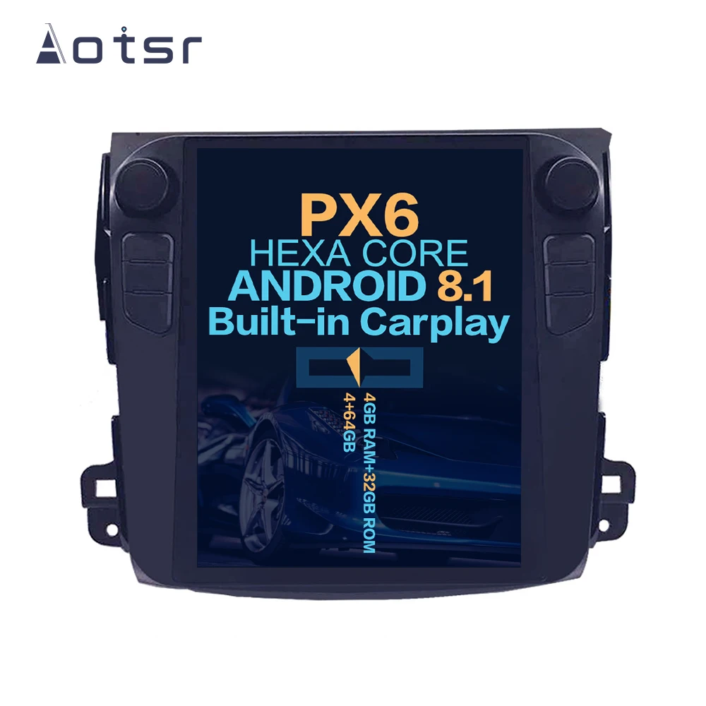Автомагнитола с сенсорным ЖК-экраном стерео Android 8 1 Tesla style PX6 Автомобильная