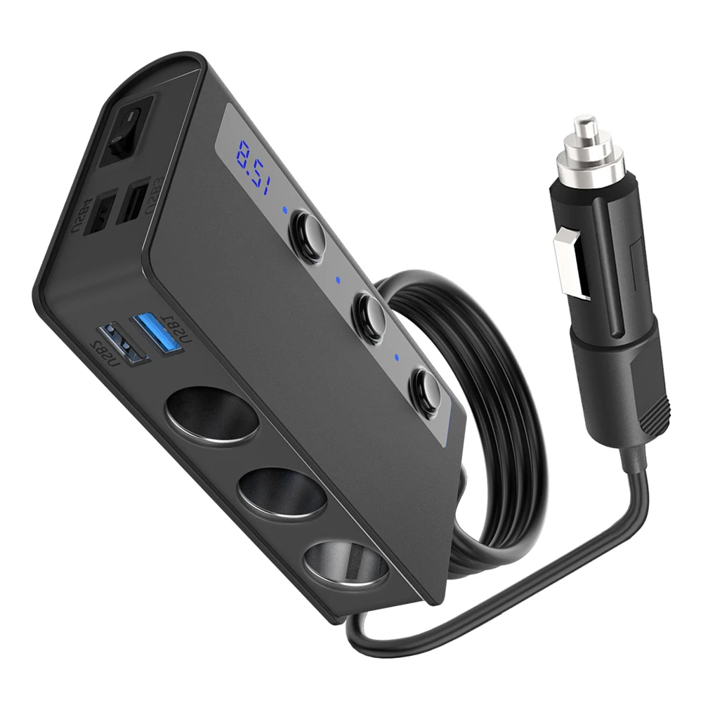 Разветвитель автомобильного прикуривателя 4 Порты USB Зарядное устройство на