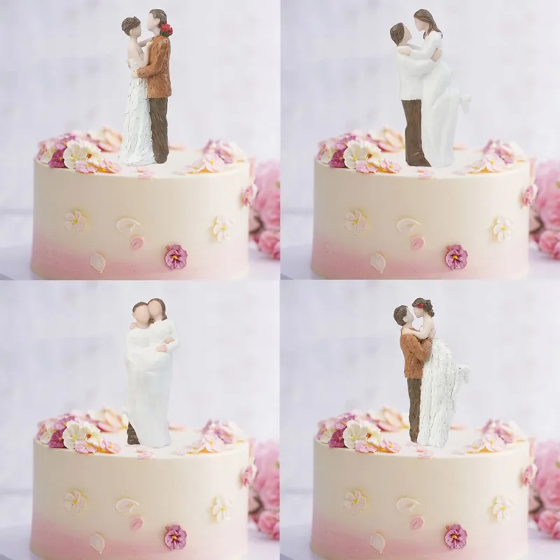 1 шт. Смола Жених и невеста пара фигурка украшения Свадебный торт фигурки жениха