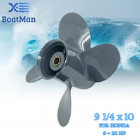boatman%c2%ae 9 14x10 aluminum propeller for honda 8hp 9 9hp 15hp 20hp outboard motor 8 tooth engine 58134 zv4 010ah rh 4 blades
