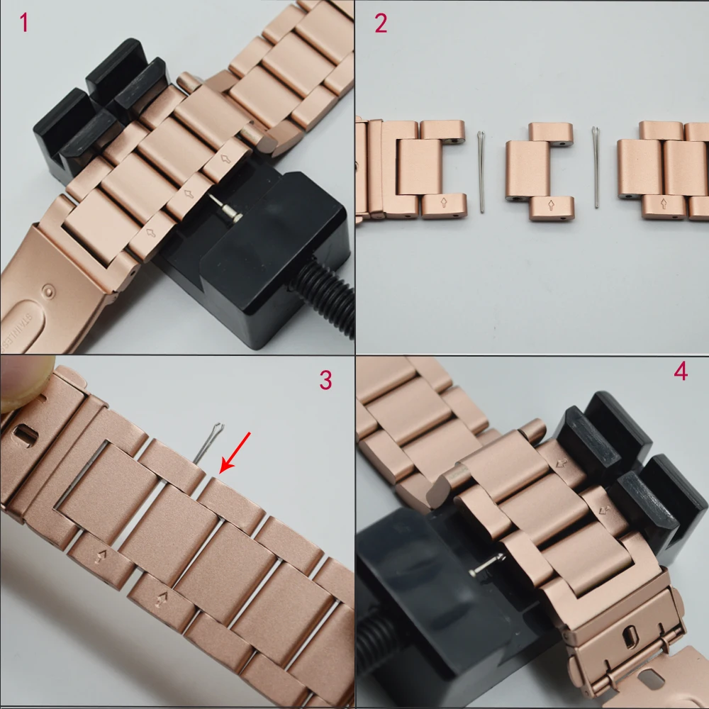 

Stainless Steel Band strap for Apple Watch band strap 38 40mm Series SE 6 5 4 3 2 1 for Apple iwatch 5 40 44mm rose gold pink