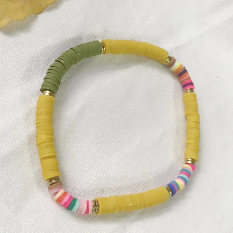Красочный простой эластичный резиновый Радужный Браслет Ручной Работы